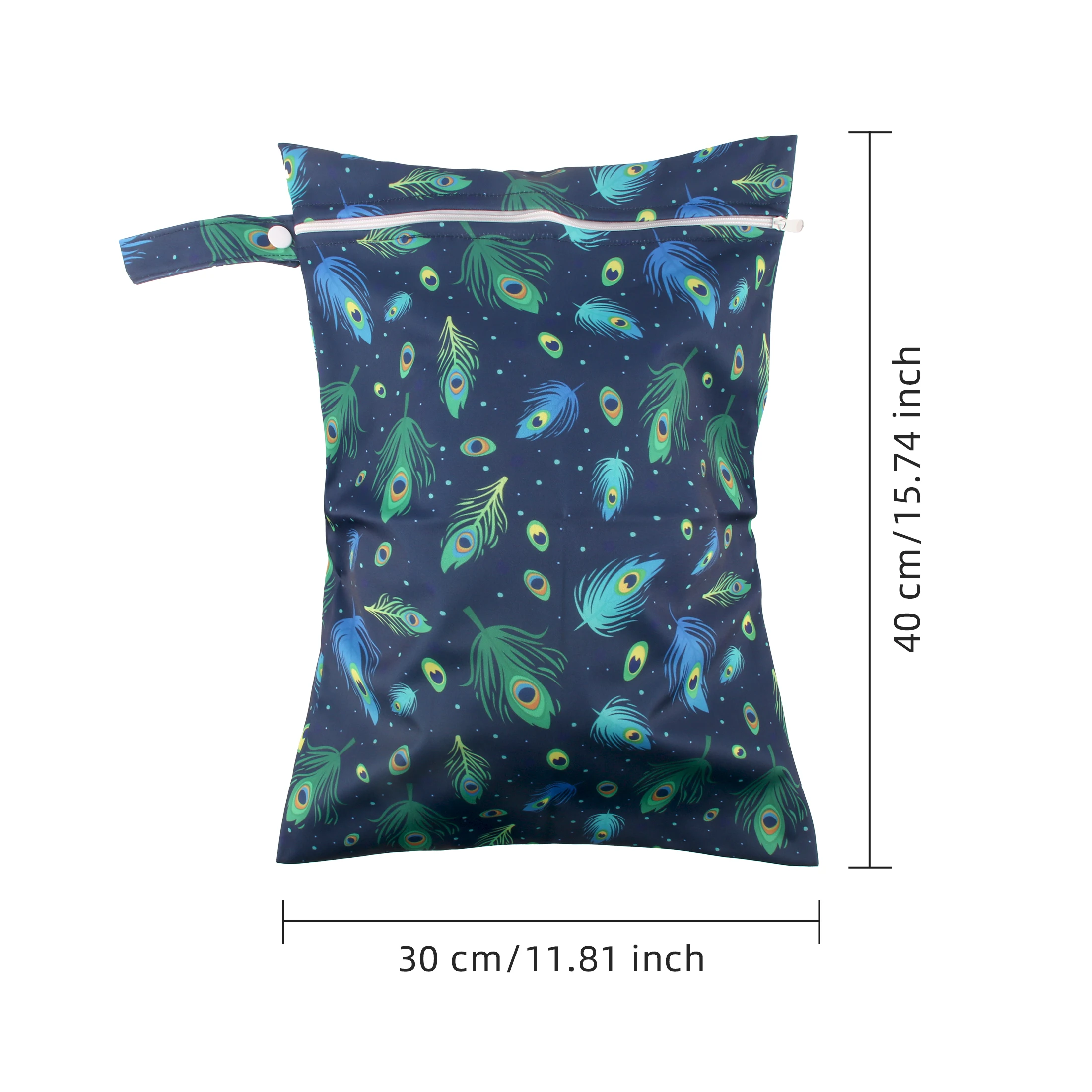 Exterior de la bolsa húmeda con cremallera y broche
