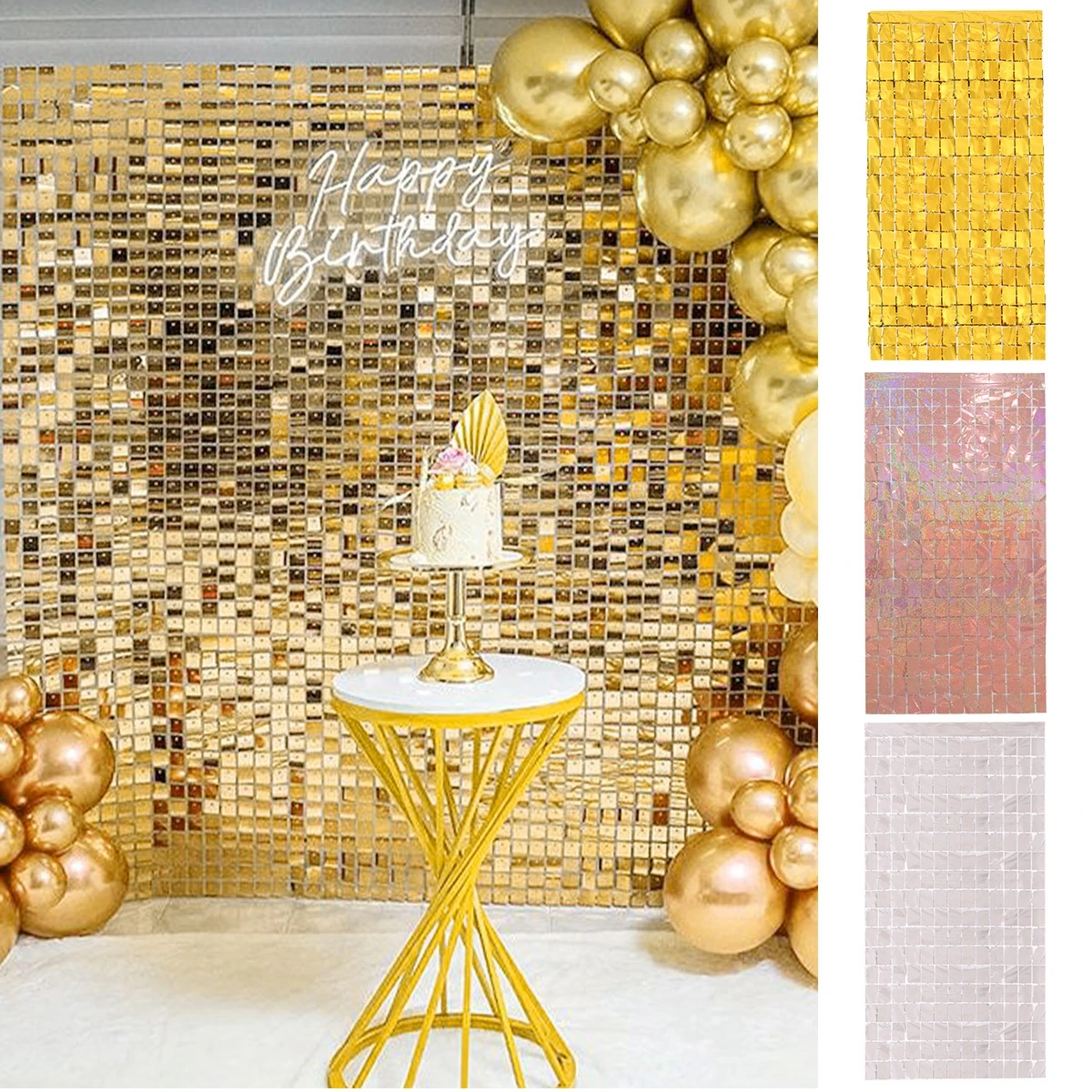 Cortina de confeti brillante para fiestas de cumpleaños - imagen 2