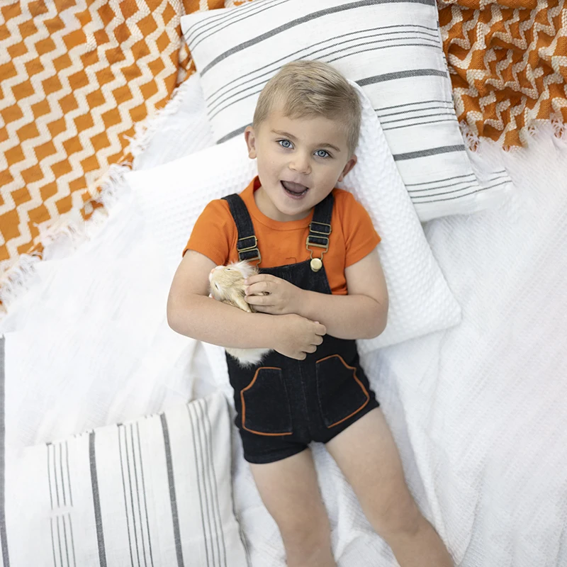 Ali Plus Mameluco Vaquero Niño Niña - Ribete Naranja - imagen 3