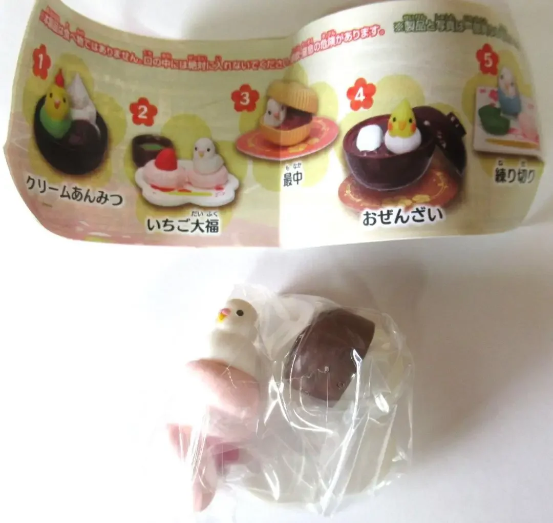 Juguete de colección Wagashi con figura de periquito mascota lindo - imagen 5