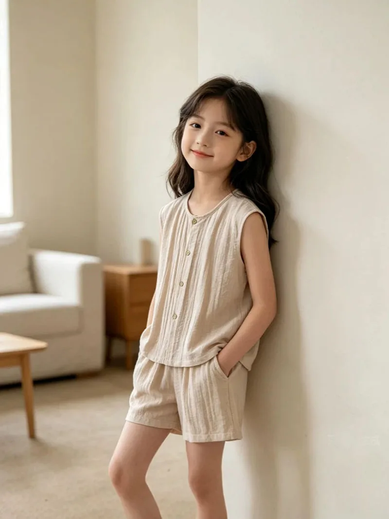 MILANCEL Conjunto de verano para niños – camisa sin mangas y bermudas - imagen 2