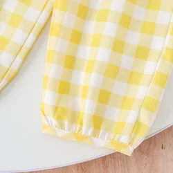 Conjunto de verano para niña con lazo a cuadros