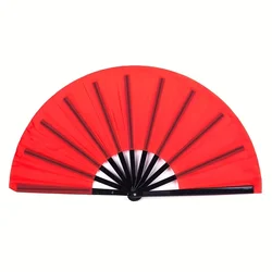Abanico Kung Fu plegable de plástico doble cara para artes marciales