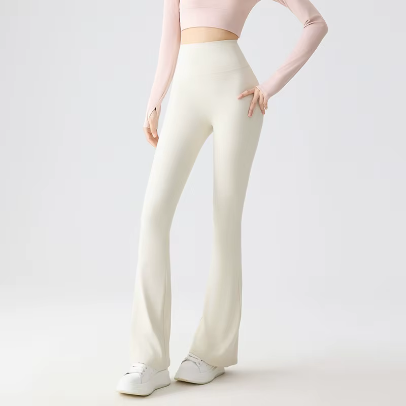 Pantalones yoga acampanados de cintura alta con control abdominal - imagen 4
