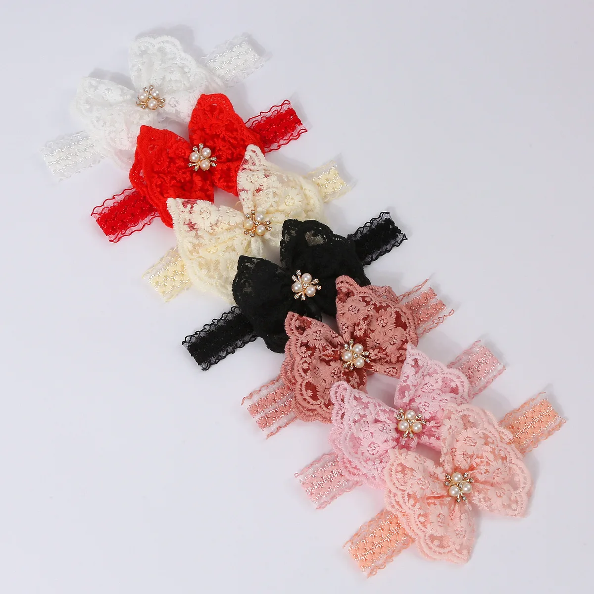 Zapatos de encaje bebé con lazo y perlas Accesorio para niña - imagen 5