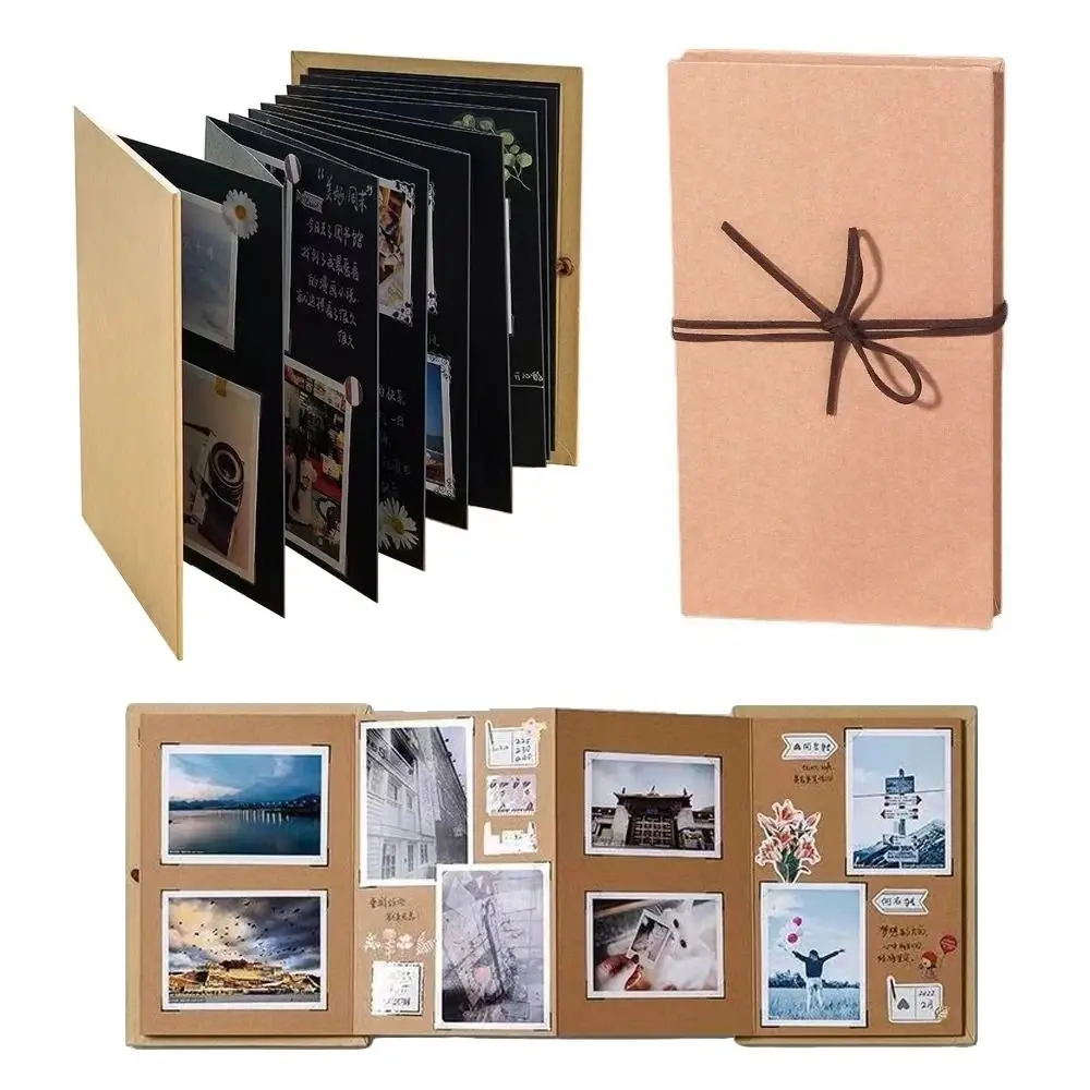 Álbum de fotos plegable de acordeón en papel kraft