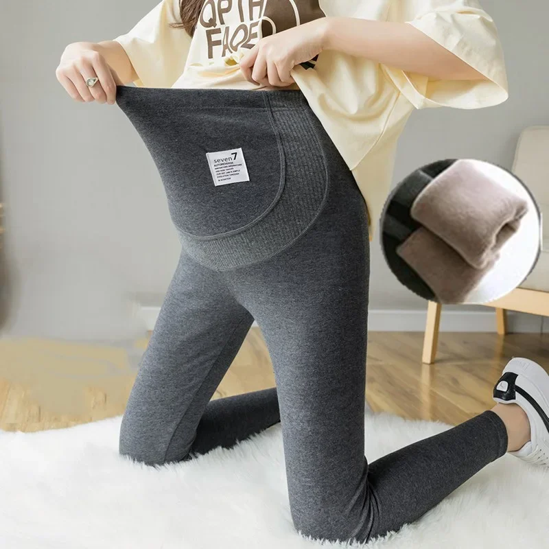 Legging térmico de terciopelo para embarazada – Algodón suave - imagen 3