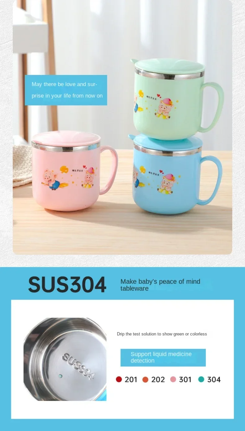Taza de agua con pajita para escuela al aire libre