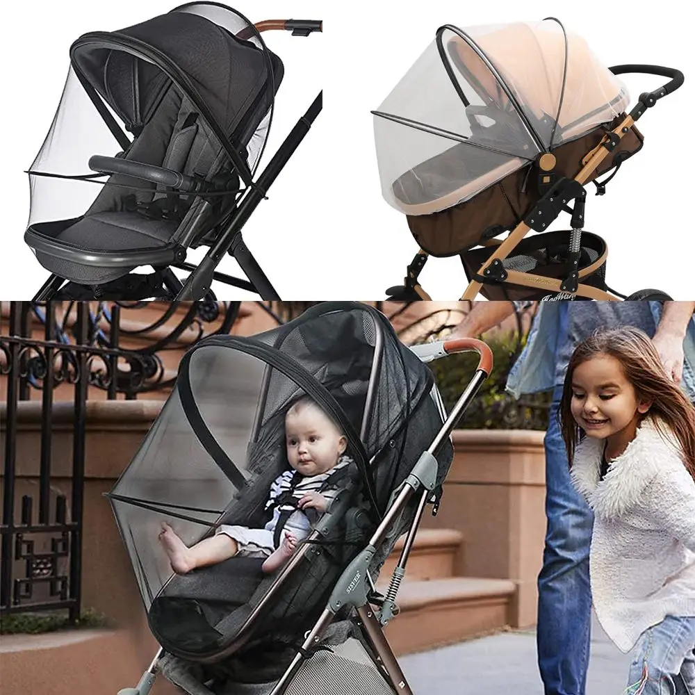 Mosquitera plegable transpirable para cochecito con cremallera doble uso - imagen 3
