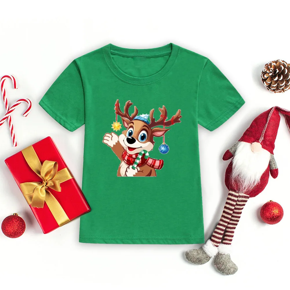 Etiqueta de cuidado de la camiseta infantil navideña