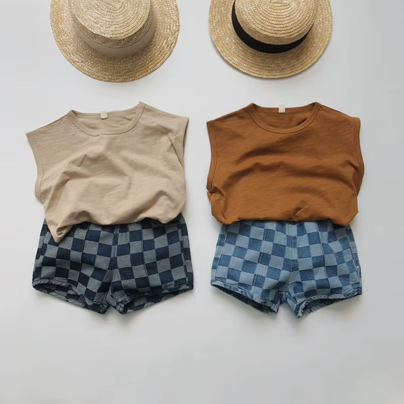 MILANCEL pantalones vaqueros a cuadros para niños - imagen 3