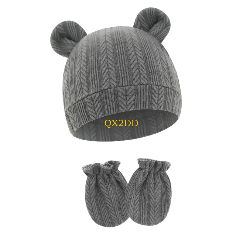 QX2D Guantes de bebé algodón transpirante - Mitones suaves oso - imagen 4