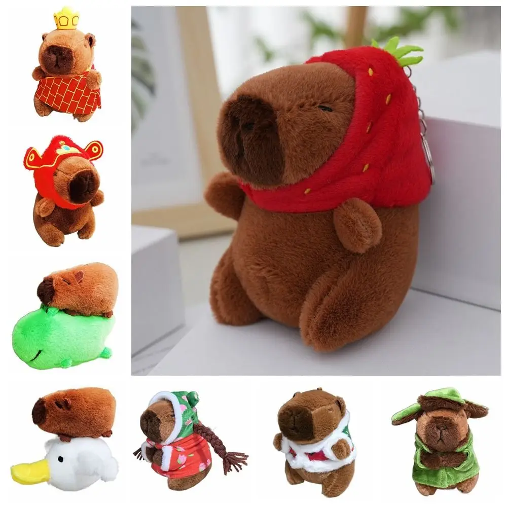 Llavero de peluche capybara suave, colgante infantil de colores - imagen 3