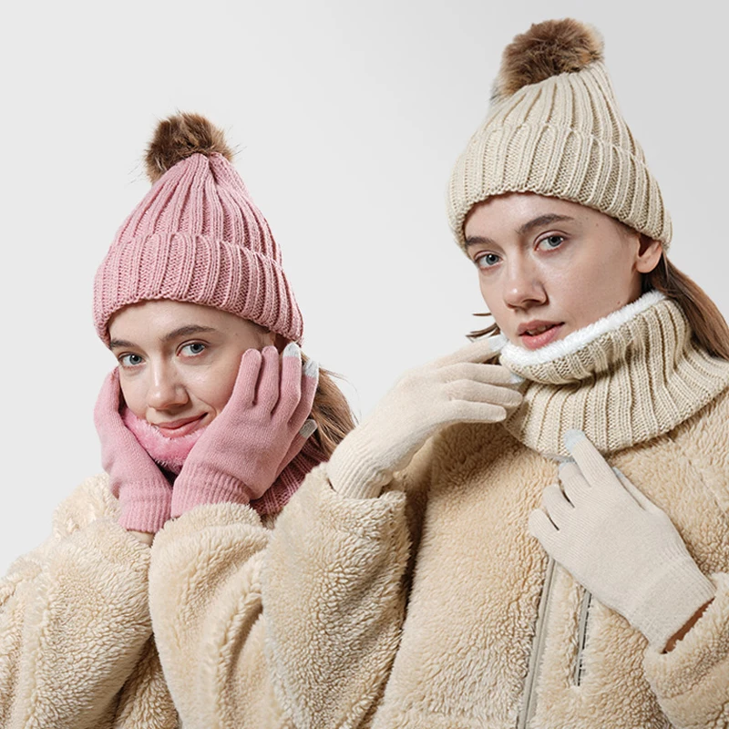 Conjunto de invierno con gorro, bufanda y guantes de punto - imagen 4
