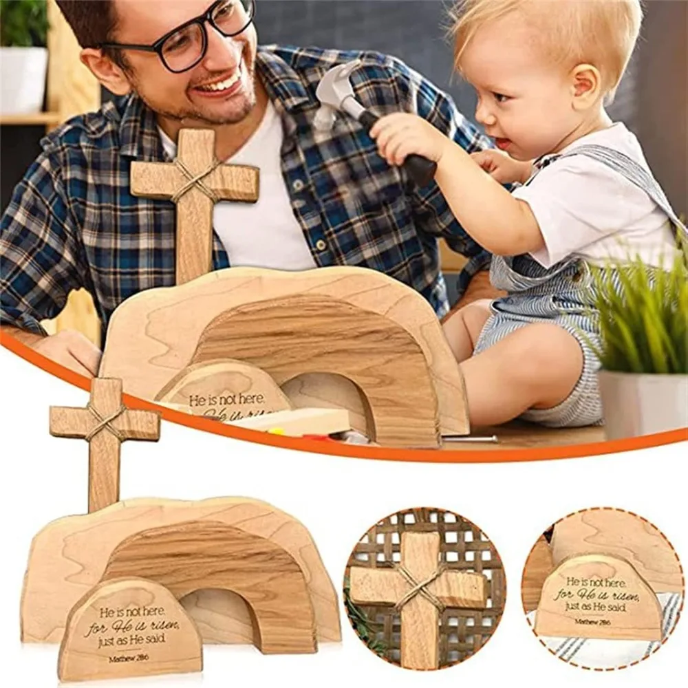 Decoración de Pascua en madera: escena de tumba y resurrección - imagen 5