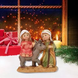 Estatuilla de la Sagrada Familia en resina para Navidad