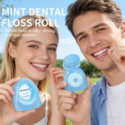 Hilo dental de menta para dentadura postiza, cuidado bucal