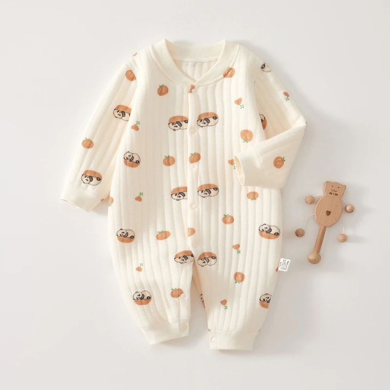 Mono de bebé cálido y grueso para otoño e invierno, estampado animal