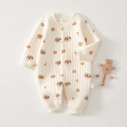 Mono de bebé cálido y grueso para otoño e invierno, estampado animal