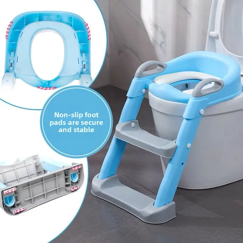 Asiento de inodoro infantil plegable con reposapiés antideslizantes - imagen 2