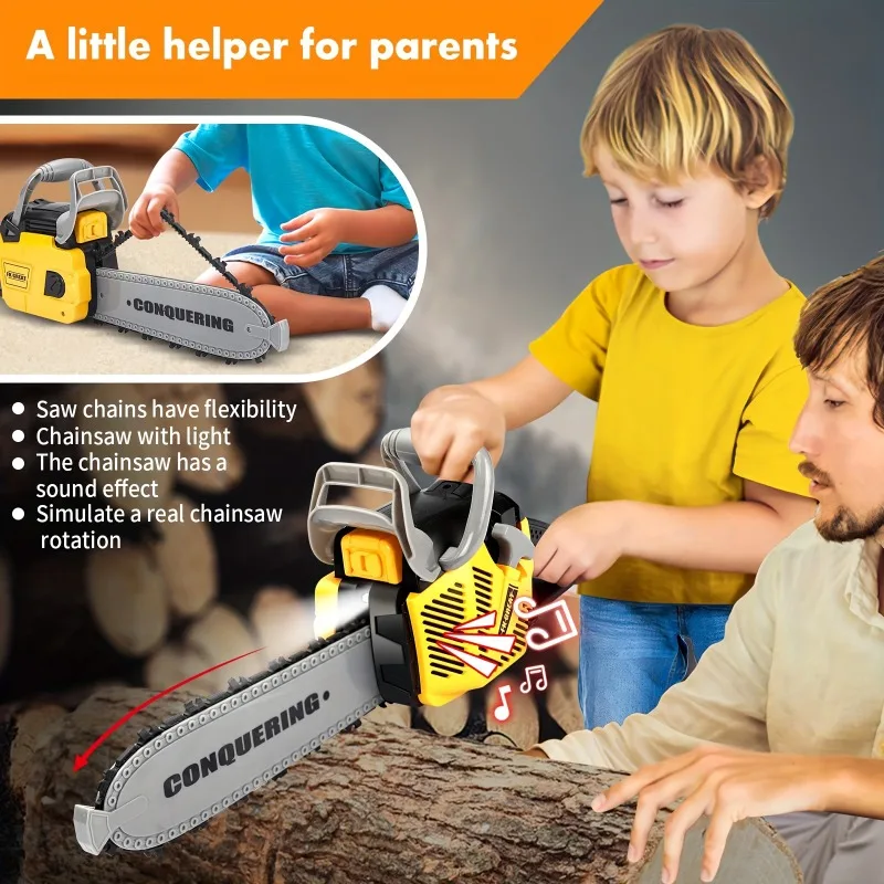 Juguete motosierra electrónica STEM con casco para niños - imagen 4