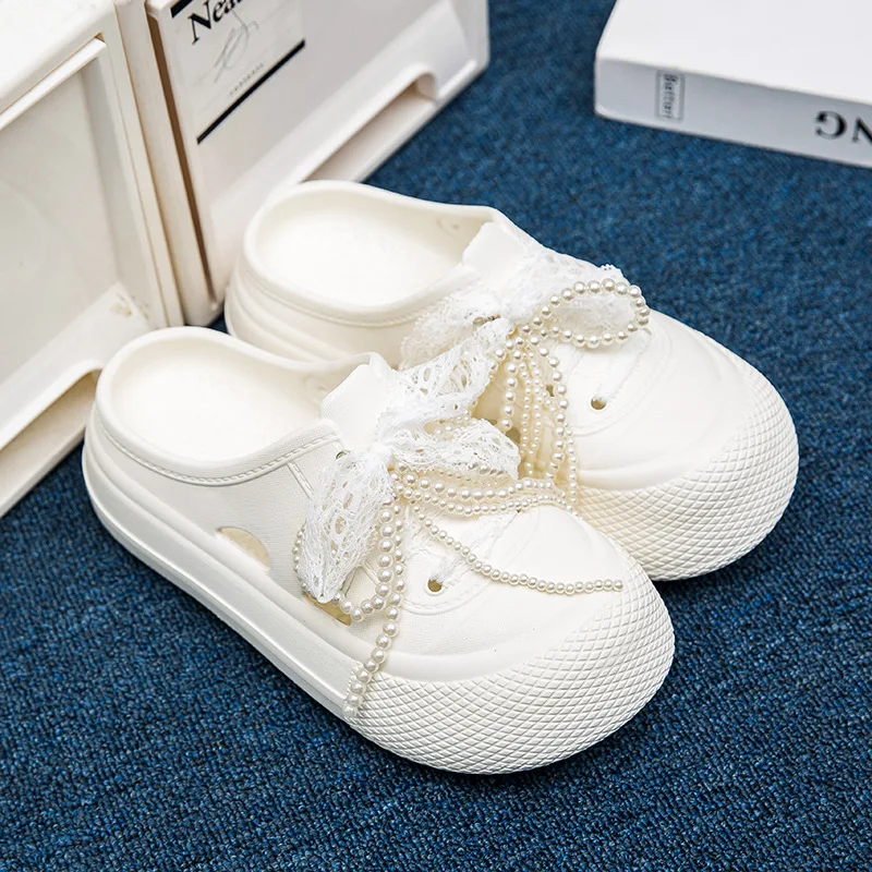 Sandalias de EVA para niña con lazo de encaje y perlas - imagen 5