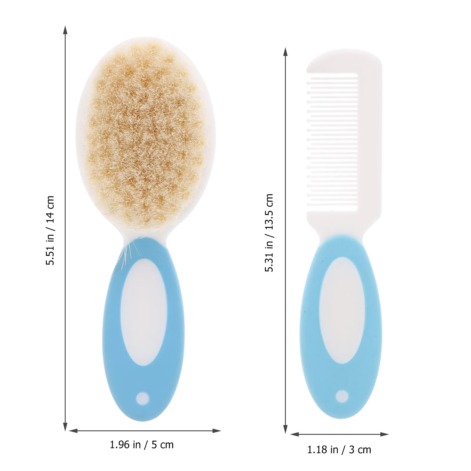 Cepillo para el pelo del bebé con cerdas de lana natural - imagen 4