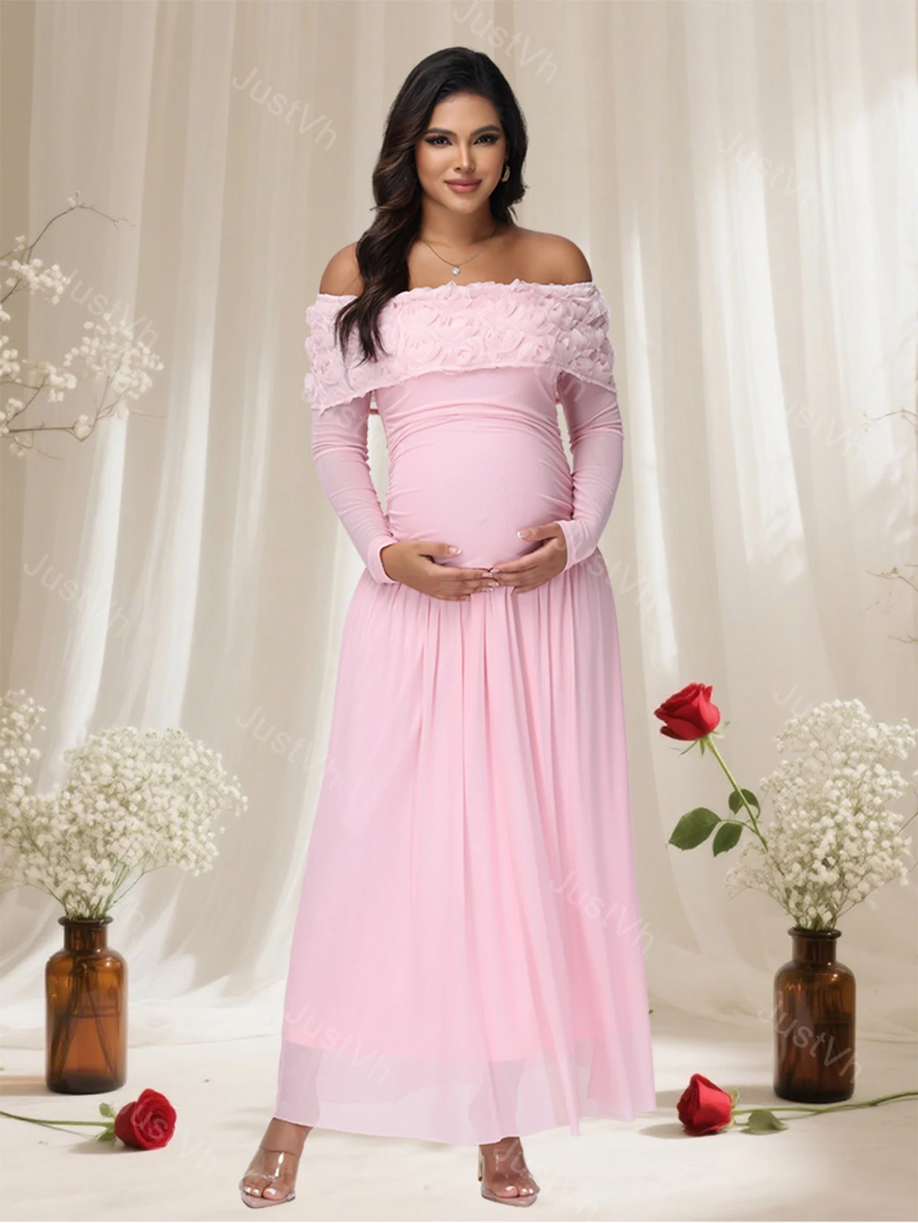 Estilo de fiesta y fotos de maternidad con un toque romántico