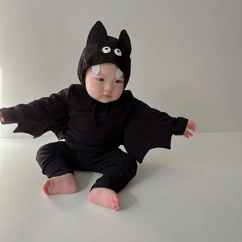 Milangel conjunto Halloween bebé: camisa murciélago y pantalón - imagen 2