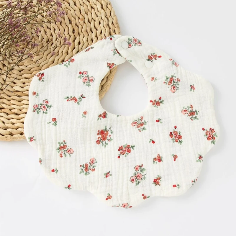 Babero de algodón suave para bebé – Diseño ondulado