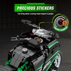 Bloques de construcción moto retro para carreras urbanas