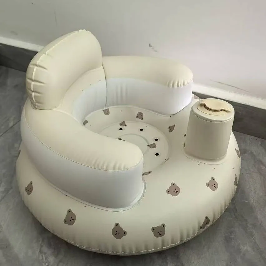 Asiento de baño inflable y plegable para bebé – Cómodo con respaldo - imagen 2