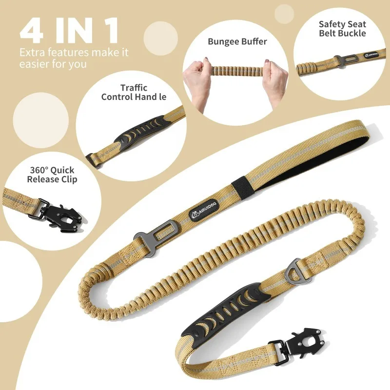 Correa para perros táctica resistente con hebilla de seguridad - imagen 5