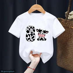 Camiseta infantil con estampado de vaca – Manga corta