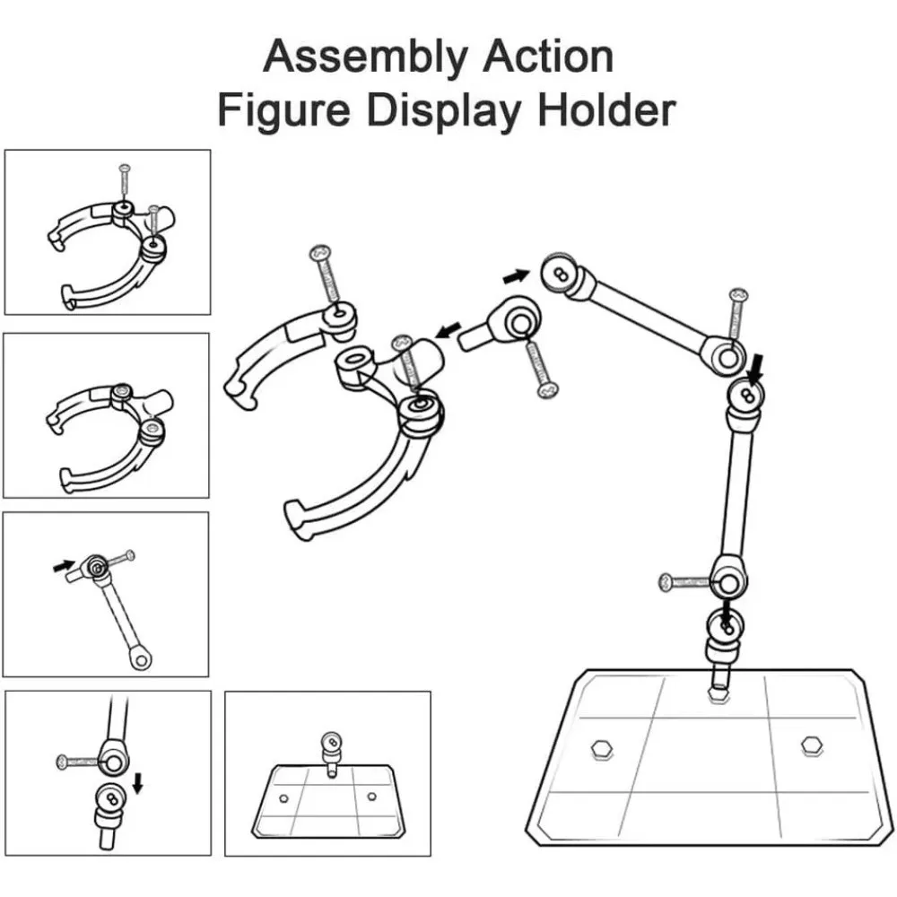 Base transparente PVC para figuras de acción móvil con soporte
