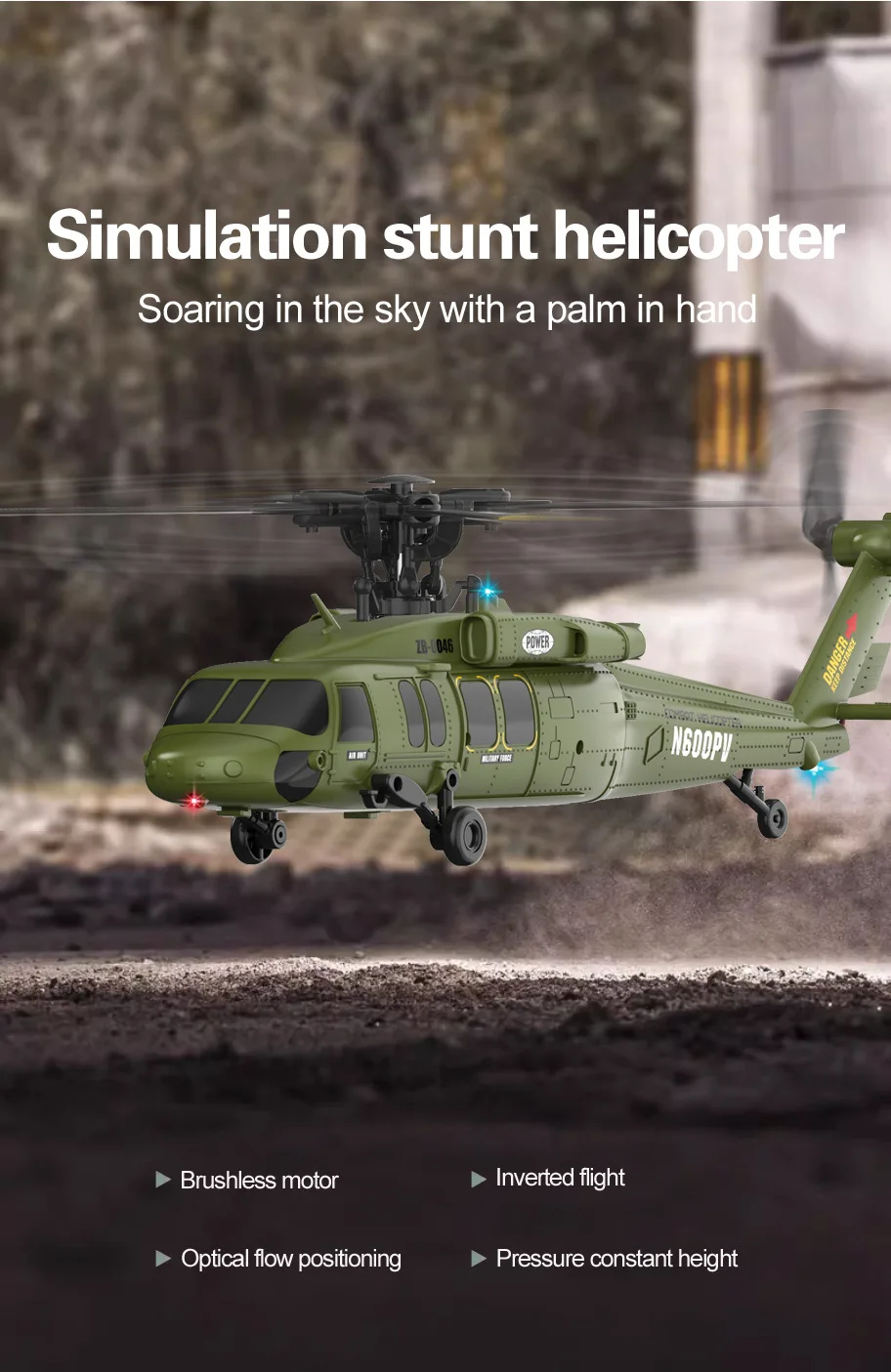 Vista del Helicóptero RC K200