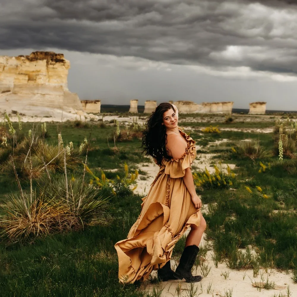 Vestido de embarazo bohemio algodón plisado para fotos - imagen 3