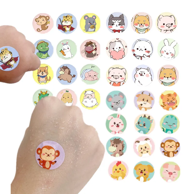 Tiritas con diseños de animales animados en tonos alegres