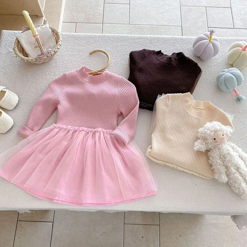 MILANCEL vestido de otoño para niña tejido malla - imagen 4