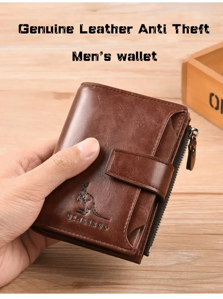 Cartera de cuero para hombre vista frontal
