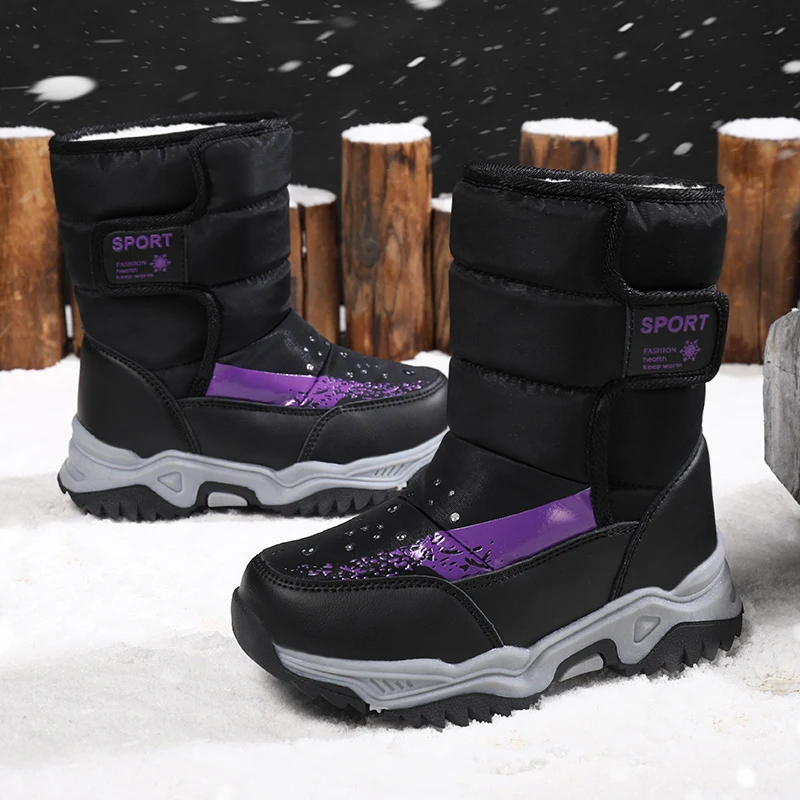Botas de nieve para niños – Impermeables con forro de felpa cálido - imagen 4