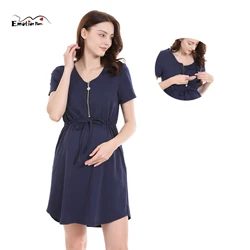 Vestido de lactancia manga corta para embarazadas verano talla grande