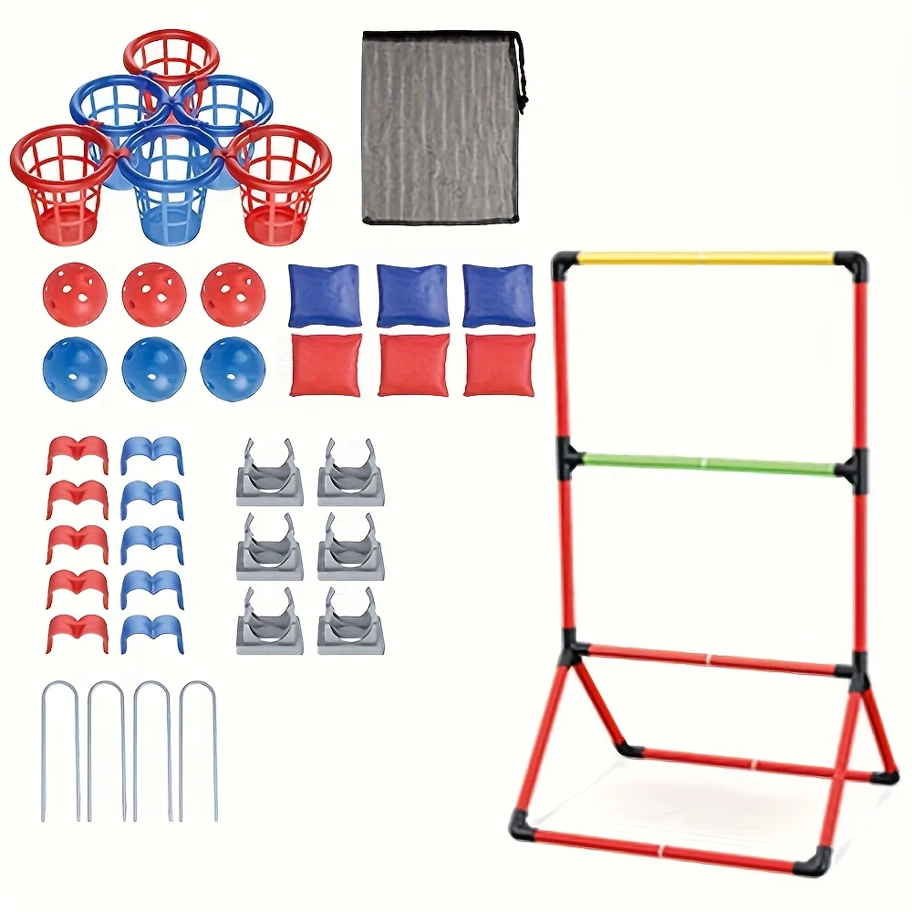 Juego de exterior para niños familiar con diana de saquitos y escalera - imagen 3