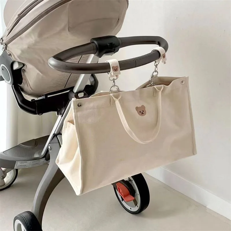 Milangel Bolso Maternal de Lona – Gran Capacidad con Estampado Oso - imagen 4