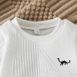 Tregren Conjunto de bebé sudadera y pantalón dinosaurio bordado