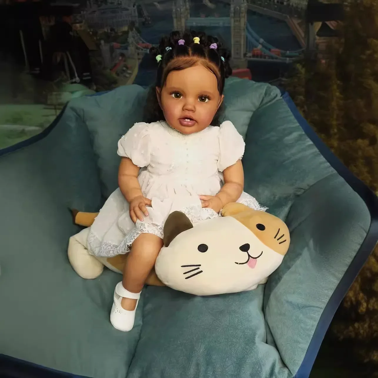 Muñeca reborn NPK de piel 3D marrón oscuro, tacto suave realista - imagen 3
