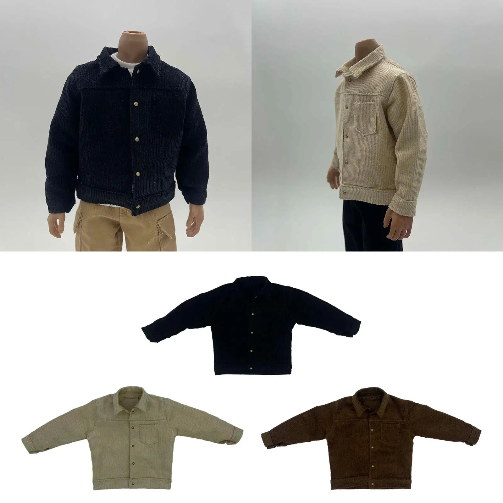 Ropa para muñeco masculino: traje chaqueta de tela en miniatura - imagen 3