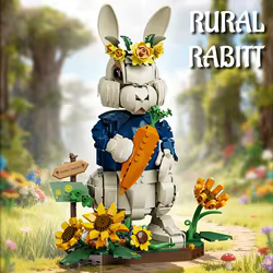 Juego de bloques de construcción conejo rural – Juguete MOC Pascua