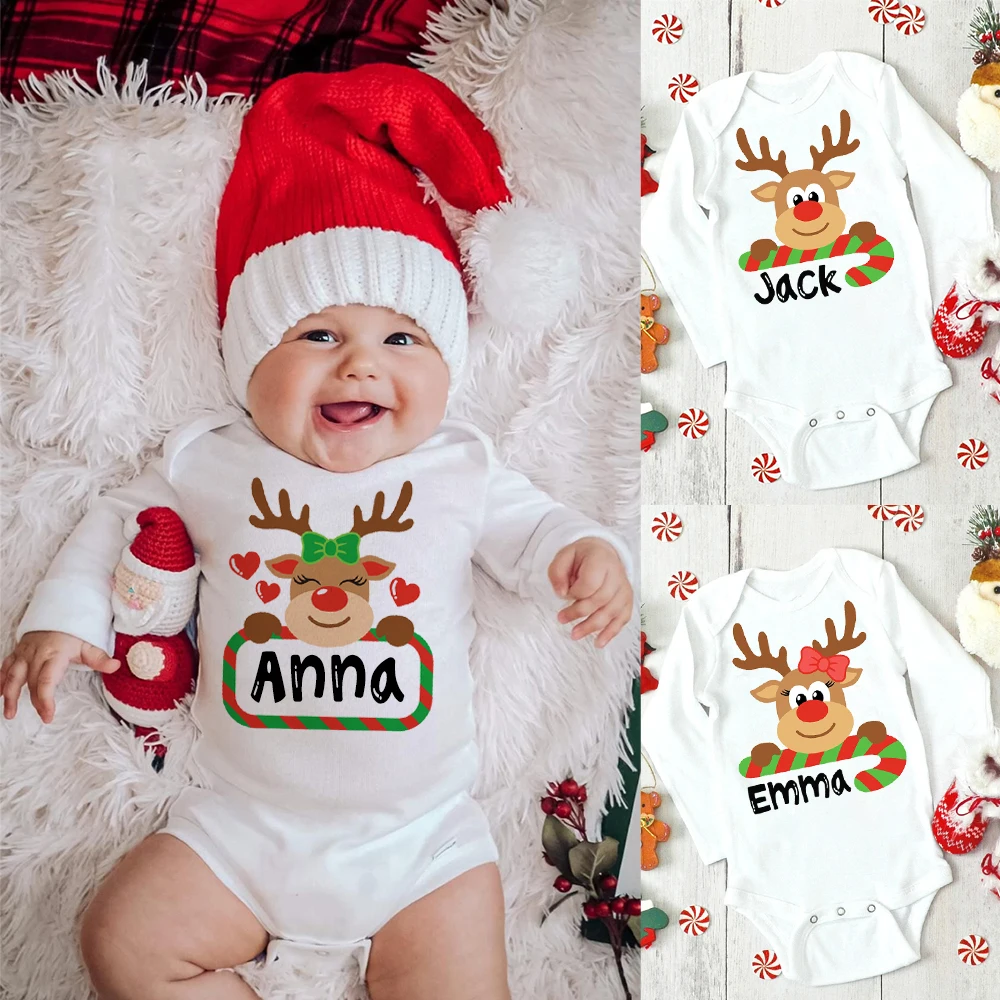 Body de Navidad personalizado con diseño de ciervo