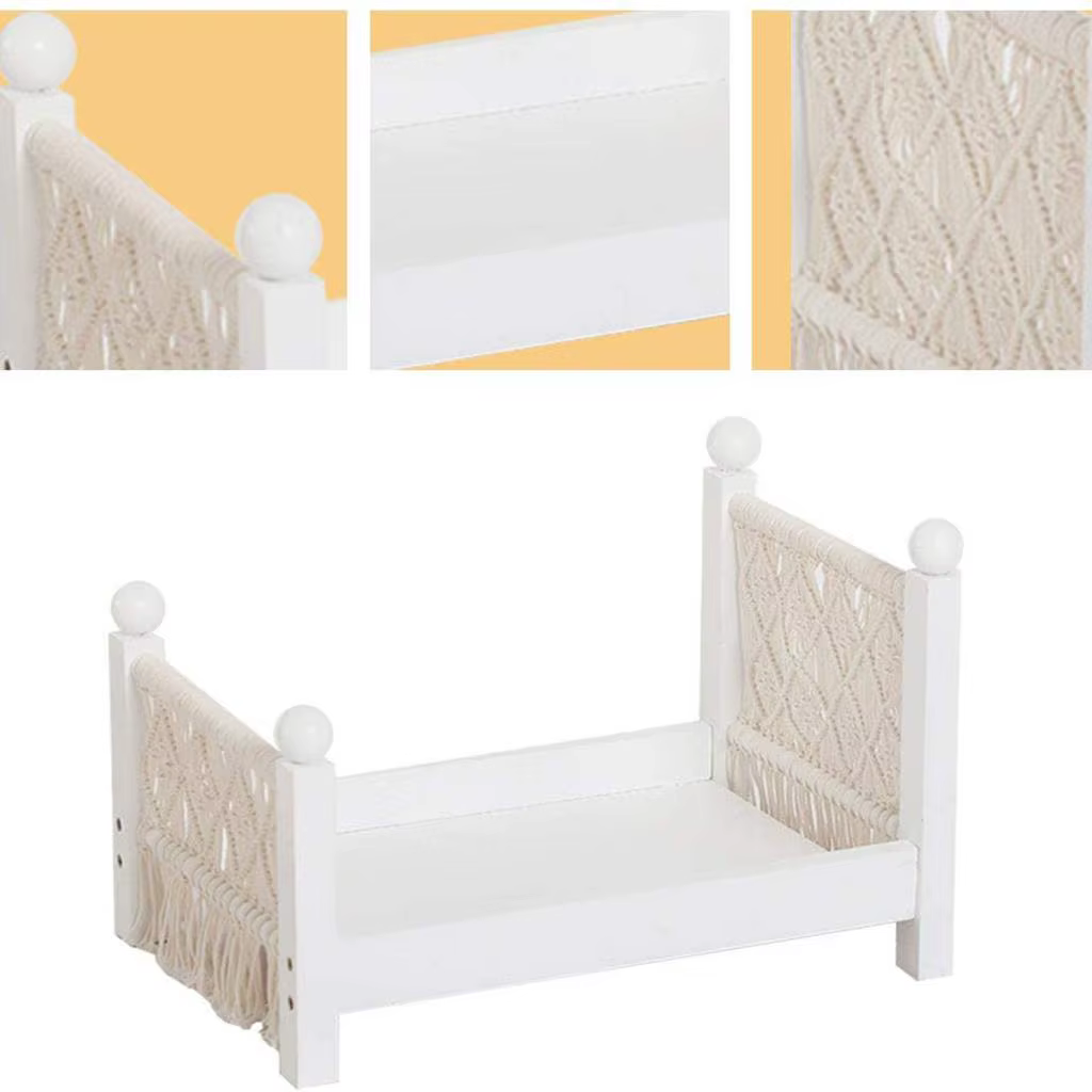Cuna de madera para muñecas estilo bebé, mini cama - imagen 3